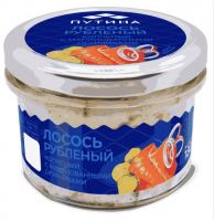 Лосось рубленый коп.с мар.огурцом 160 гр.ст/б